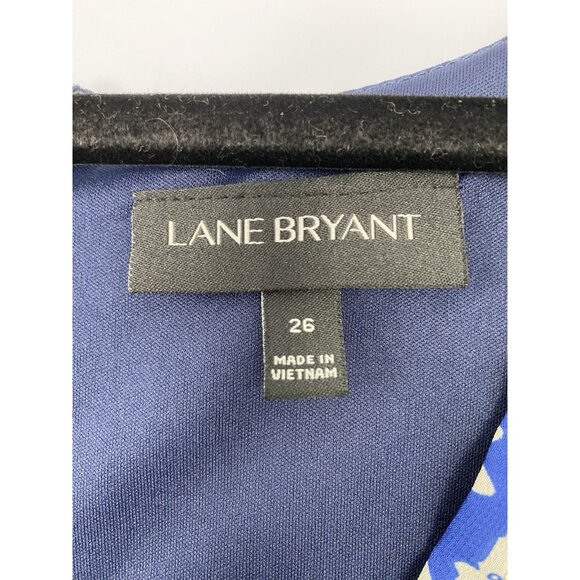 Lane Bryant Womens Size 26 Blue Floral Maxi Dress Sleeveless V-Neck - Picture 5 of 11